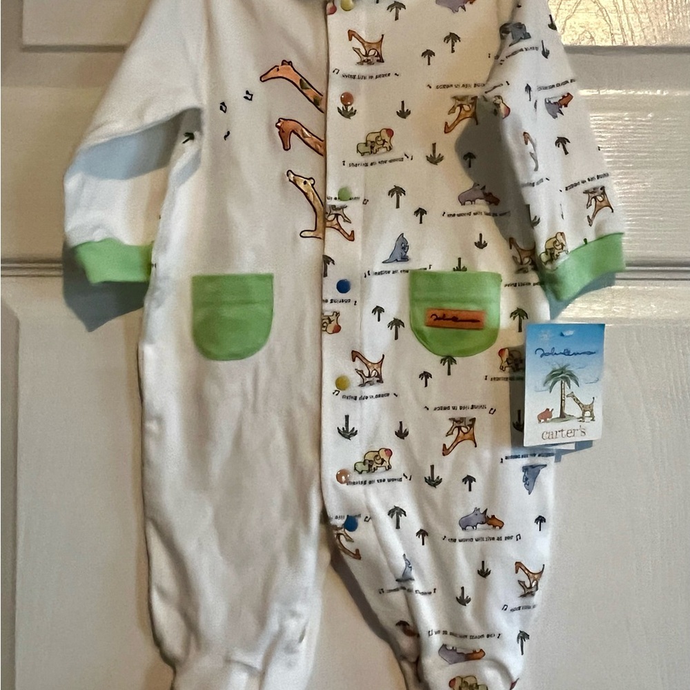 New Carter's 3-6 Month Vintage John Lennon White Footed Outfit